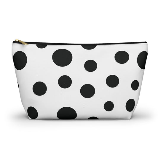 Black Dot Bubbles Accessory Pouch w T-bottom