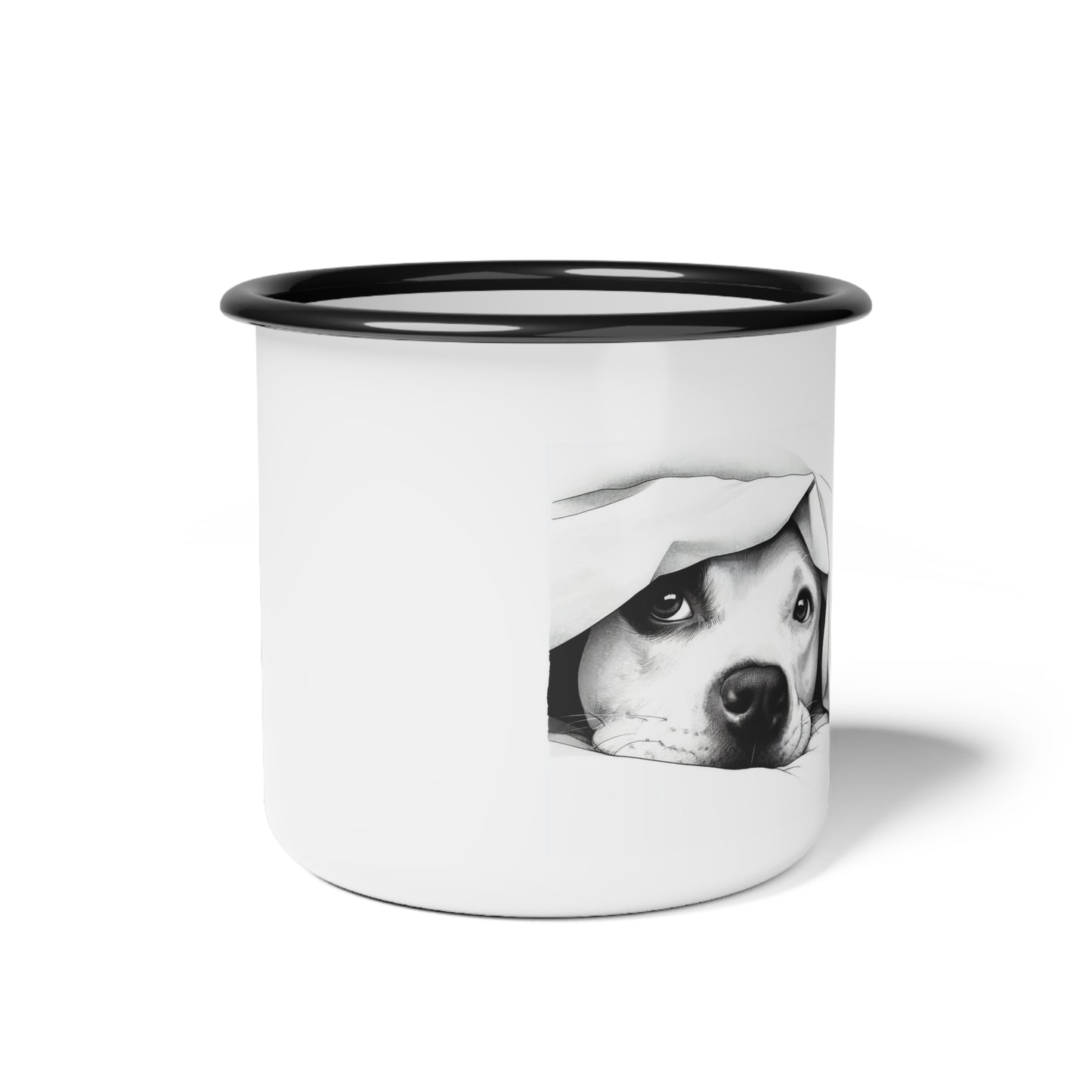 Peeking Pittie Enamel Camp Cup