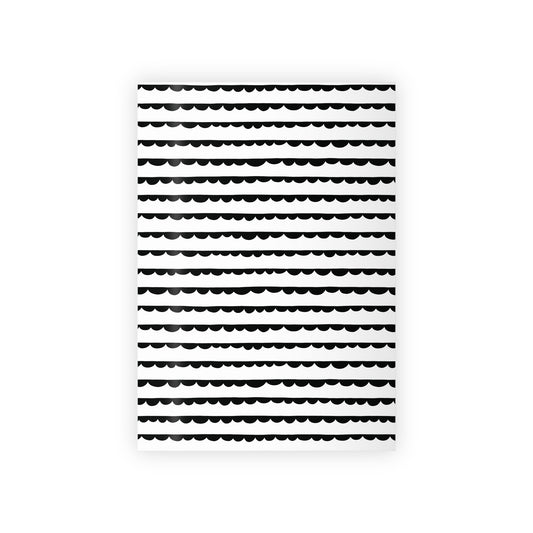 Black Scallop Gift Wrap Roll, 1pc