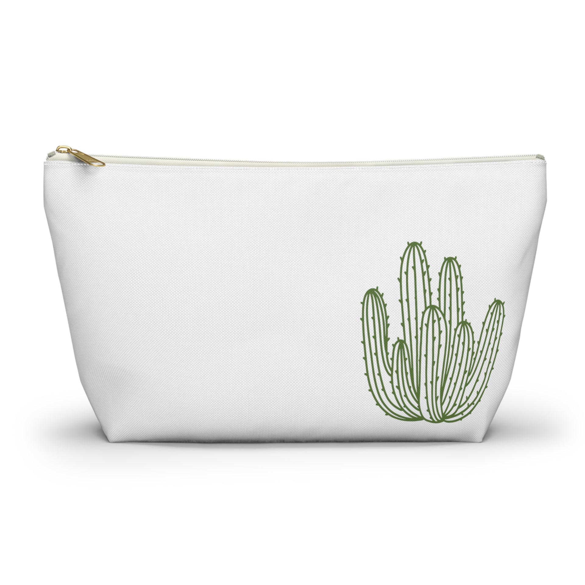 Cactus White Accessory Pouch w T-bottom – Ink & Nest