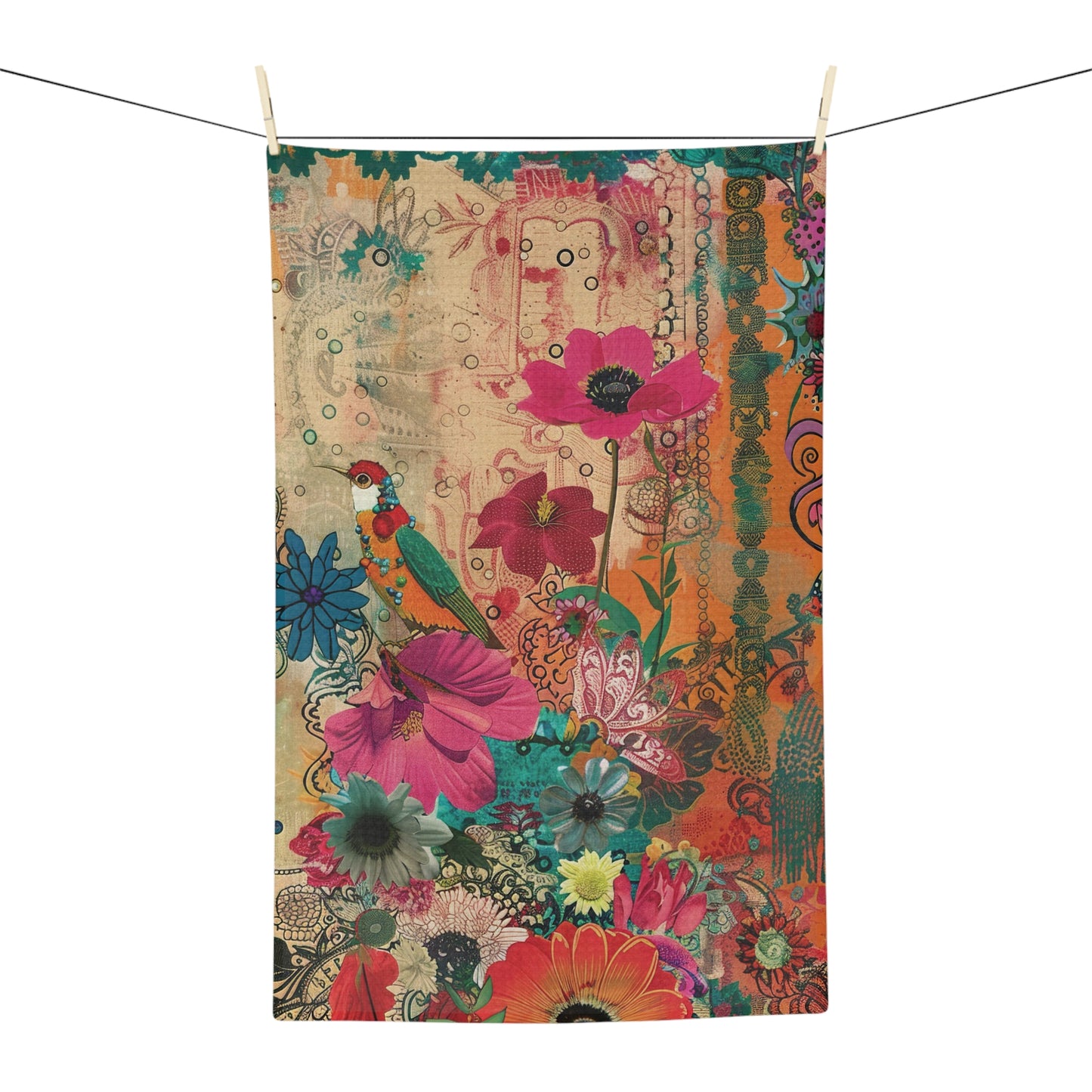 Mexican Folk Art Microfiber Tea Towel