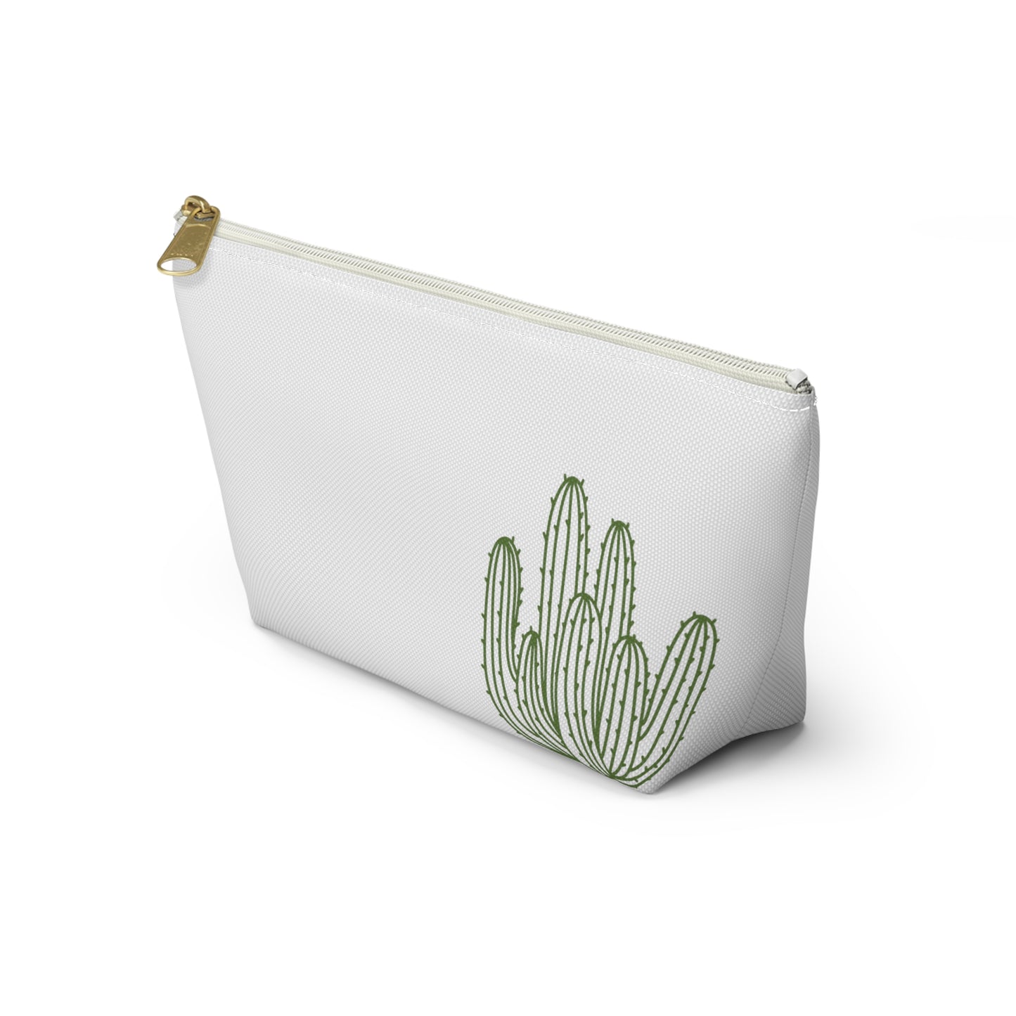 Cactus White Accessory Pouch w T-bottom