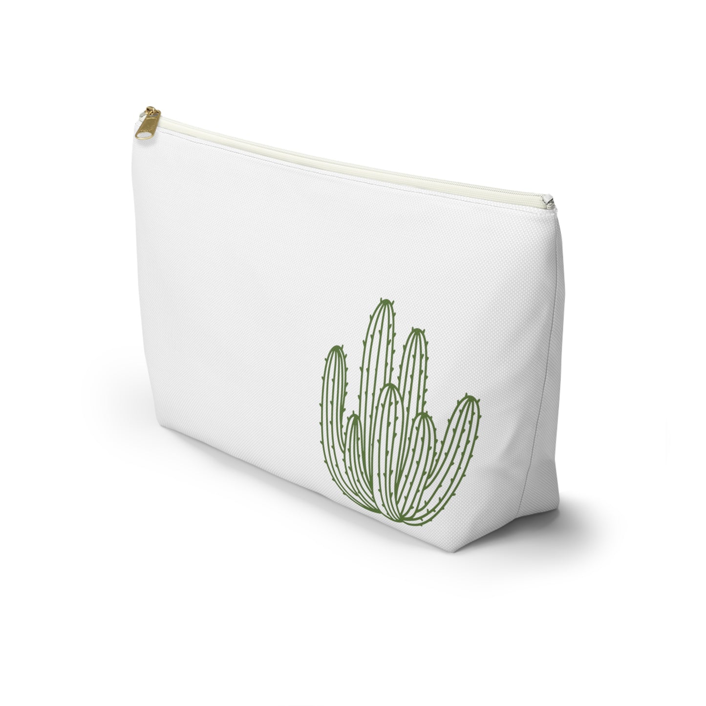 Cactus White Accessory Pouch w T-bottom